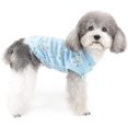 thumbnail image 5 of Camiseta sin mangas para perros pequeños, ropa para mascotas, primavera y otoño, estampado de margaritas, algodón suave, chihuahua, perro, Yorkshire, azul, M, 5 of 5