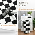 thumbnail image 6 of Arogan Checkered Area Rug for Living Room Bedroom Washable Rug, Black and White,4' x 6', 6 of 7