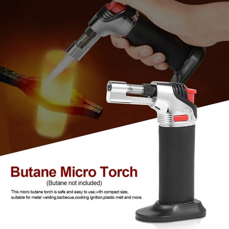 Lgnition Blow Torch,Ymiko Black Adjustable Flame Outdoor Barbecue Butane Micro Torch Refillable Gas Cigar