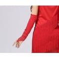 thumbnail image 2 of Whitewed Rhinestone Roaring 20s Flapper Girl Latin Salsa Dance Gloves Long, 2 of 2