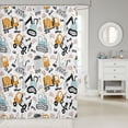 thumbnail image 2 of Cartoon Car Shower Curtain Tractor Bathroom Curtain, Machinery Equipped Truck Bath Curtain Girly Pink Rainbow Shower Curtain Set, Build Construction Site Bathroom Curtains, 2 of 4