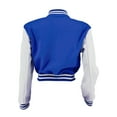 thumbnail image 6 of Jackets for Women Trendy Patchwork Cropped Varsity Jacket y2k Button Down Stand Collar Bomber Slim Winter Warm Coat, 6 of 6