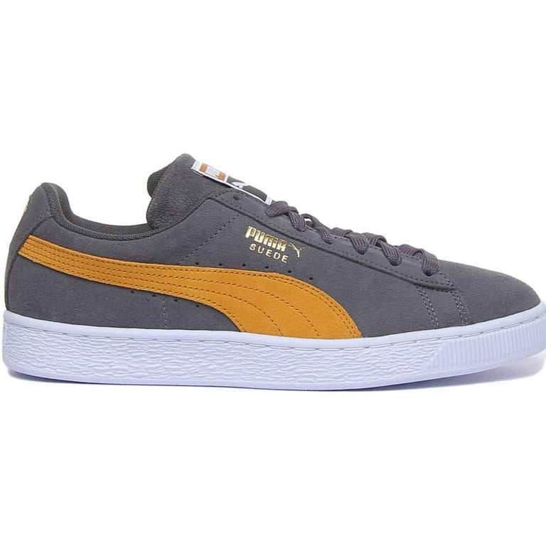 Puma Suede Classic + Men's Low Top Lace Up Trainers in Grey Yellow 8.5 - Walmart.com