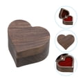 thumbnail image 3 of Caja de anillo de madera Uxcell, caja de anillo en forma de corazón con un solo slot para anillo de compromiso, caja de joyería, roja, 3 of 7