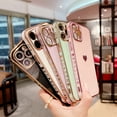 thumbnail image 5 of For iPhone Case,Cute Glitter Plating Loving Heart Pattern Side Print Design for Girls Women,Luxurly Screen Camera Protection Shockproof Soft Bumper Silicone Cover, 5 of 5