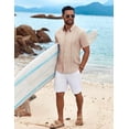 thumbnail image 2 of COOFANDY Mens Button Up Beach Shirt Short Sleeve Cuban Guayabera Shirt Casual Summer Shirts, 2 of 6