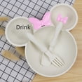 thumbnail image 5 of Juego de regalo para jardín de infantes Cuenco y plato para niños Plato de cena para niños de tres piezas Vajilla de paja de trigo Plato de cena dividido, 5 of 5