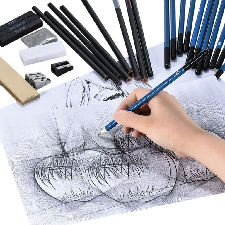 AONLSKH Sketching and Drawing Pencils Set-35pcs,Art Supplies Drawing Kit,Graphite Charcoal Professional Pencils Set, Kids & Adults (35pcs)