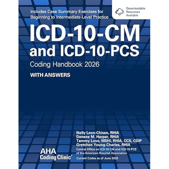 Pre-Owned ICD-10-CM and ICD-10-PCS Coding Handbook, with Answers, 2026 Rev. Ed., 9781556485213, 1556485212, Paperback,