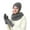 Gray, variant on Xfvqtps Women Hat Scarf Glove Set Knit with Plush Lined Colorful Sequins Touchscreen Winter Warm Stretchy Extended Beanie Neck Warmer Gloves Set Coffee