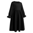 thumbnail image 5 of IBTOM CASTLE Muslim Baby Girls Abaya Dress with Hijab 2PCS Toddler Kids Girl Islamic Ramadan Dresses Casual Robe Prayer Clothes Set 0-6 Months Black, 5 of 8