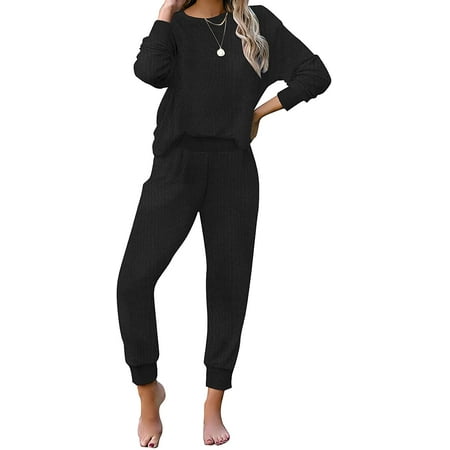 luvamia Womens Pajamas Set 2 Piece Long Sleeve Top & Pants Joggers PJs Lounge Set, Size S-2XL