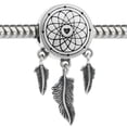 thumbnail image 2 of Queenberry Sterling Silver Dream Catcher Net Feather Dangle Bead for European Charm Bracelets, 2 of 3