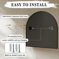 thumbnail image 6 of YVANLA 34"x32" Arched Bathroom Mirror Wall Mounted Mirror with Aluminum Alloy Frame, Black, 6 of 9