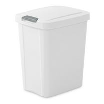 Sterilite 7.5 Gallon TouchTop Wastebasket w/ Titanium Latch, White 12 Ct