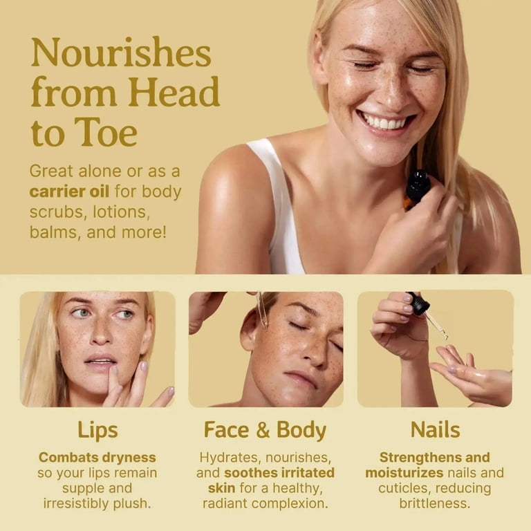 Huile De Marula Bio 100% Pure - Pressée à Froid - Hydratante Visage, Peau, Cheveux - Anti-âge - Neuf