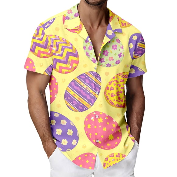 DGMIOCS Men's Elegant Shirt Regular Fit Non Shrink Party Shirt Light Yellow M