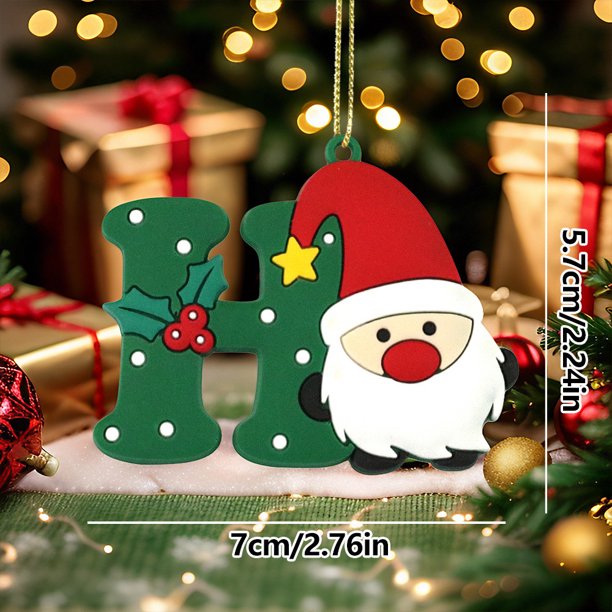 Decoraciones Del Árbol de Navidad 26 Piezas Set de Decoración Del Árbol de Navidad Incluye Mayúsculas Letras Inglesas Ornamentos Del Árbol de Navidad