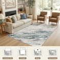 thumbnail image 6 of MICGEEK 5x7 Washable Area Rugs for Living Room, Modern Abstract Printed Rug, Vacuum-Friendly, Non Slip Indoor Rug for Bedroom Dining Room Home Decor Carpet, Blue/Brown, 6 of 10