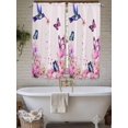 thumbnail image 4 of Pink Flower Living Room Curtains 2 Panel, Spring Floral Butterflies Birds Elegant Pastoral Cafe Window Treatment, Extra Long Farmhouse Bedroom Bathroom Kitchen Curtains Drapes 104"x72", 4 of 6