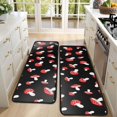 thumbnail image 4 of Kitchen Rugs Sets Of 2,Red Mushroom Polka Dot Black Pattern Anti Fatigue Kitchen Mat Rugs Non Slip Washable,Decorative Kitchen Floor Mats for Kitchen,Sink,Laundry,17"x47"+17"x47", 4 of 5