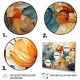 thumbnail image 3 of Designart "Blue Orange Petal Mosaics II" Abstract Botanicals Floater Framed Wall Art Print, 3 of 7