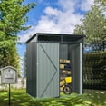 thumbnail image 4 of 5x3 FT Outdoor Shed with See-Through Panels, Gray Metal Construction for Quick Access & Small Space Storage, 4 of 9