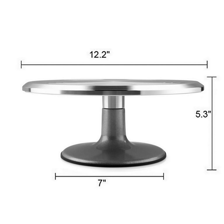 12in Revolving Cake Decorating Turntable Stand - Professional Tilt-N-Turn  Ultra Heavy Duty Aluminum Round Rotating Cake Stand