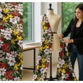 thumbnail image 5 of Soimoi Red Cotton Voile Fabric Leaves & Lily Floral Printed Fabric 1 Yard 56 Inch Wide, 5 of 7