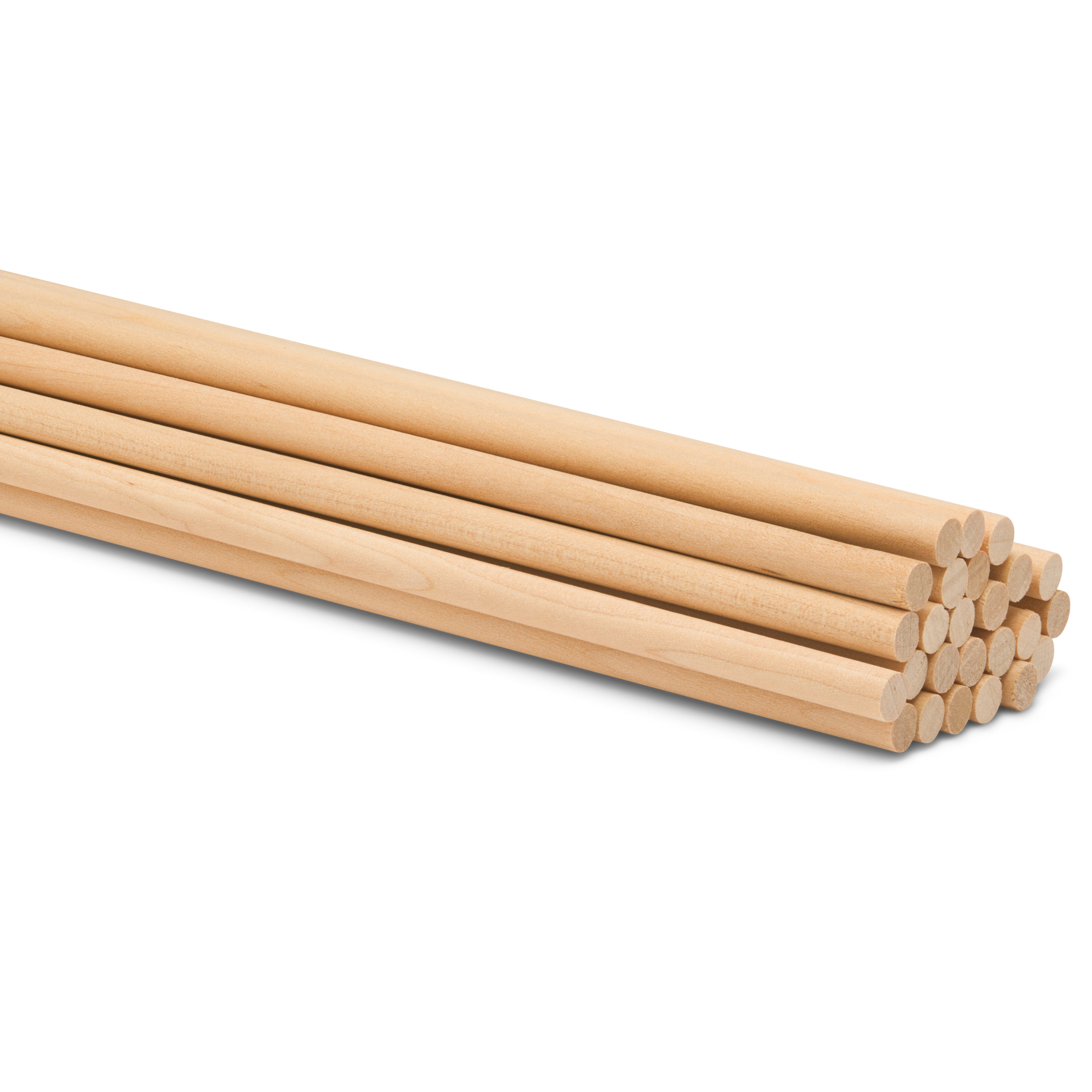 Wood 10 pieces 3 pack Dowel Rod 1/4 x 12 inches 