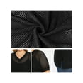 thumbnail image 6 of GRACE & GRANDEUR Women's Plus Size Summer Tops Crochet Side Slit Half Sleeve V Neck Loose Waffle Knit Casual Blouses 1X Black, 6 of 7