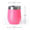 thumbnail image 2 of Cupture Stemless Wine Tumblers 12 oz Vacuum Insulated Mug with Lids - 18/8 Stainless Steel (Hot Pink), 2 of 11