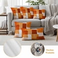 thumbnail image 6 of Burnt Orange Geometric Outdoor Waterproof Pillow Covers, Watercolor Ombre Modern Abstract Art Decorative Rectangle Throw Pillowcase Sofa Cushion Sham for Patio/Couch/Chair, 20"x12" 2 Pack, 6 of 8