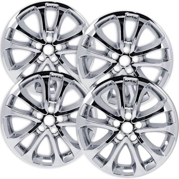 Set of 4 17 inch Chrome ABS Wheel Skins Compatible with 2019 - 2020 Ford Fusion SE Impostors for KS7Z1007F Wheel Series