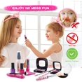 thumbnail image 5 of Juego de maquillaje para niños Niñas Juego de maquillaje lavable de 15 piezas Juguete de juego de rol con 2 pegatinas Juego de maquillaje con bolsa de cosméticos con brillo oso de fresa Electrónica, 5 of 5