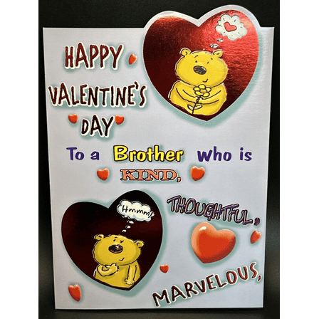 Happy Valentine's Day Brother Greeting Card w/Envelope