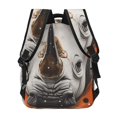 thumbnail image 4 of Zufioo Polka Dot Rhino Welcome Print Casual Student Backpack, Adjustable Shoulder Straps Multi-Function Multi-Pocket Sports Bag Travel Backpack, Unisex-One Size, 4 of 5