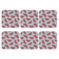 thumbnail image 2 of Pofeuu Watermelon Print Leather Coasters Set of 6, Round Cups Mugs Mat Pad for Home Kitchen Heat Resistant Drink Coasters,Square, 2 of 7