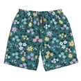 thumbnail image 3 of Uemuo Floral Pattern Men's Swim Trunks Hawaiian Beach Bathing Suit Swimsuits Beach Quick-Dry Shorts with Pockets-Large, 3 of 9