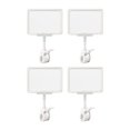 thumbnail image 1 of GUOOL 4 Pcs Pinces Porte-Enseignes Protecteur de Cartes Réutilisable Pivotant Étiquettes de Prix Pinces Double Tête pour Expositions Magasins Menu Blanc, 1 of 9