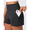 thumbnail image 3 of Shorts CRZ YOGA Butterlift tiro alto 3" con bolsillos gris talla S, 3 of 4