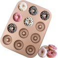 thumbnail image 1 of Moldes para donas, moldes para donas de 12 cavidades para hornear Bandeja para donas antiadherente Utensilios para hornear de acero al carbono para hornear en horno Fokelyi WMSS-308, 1 of 6