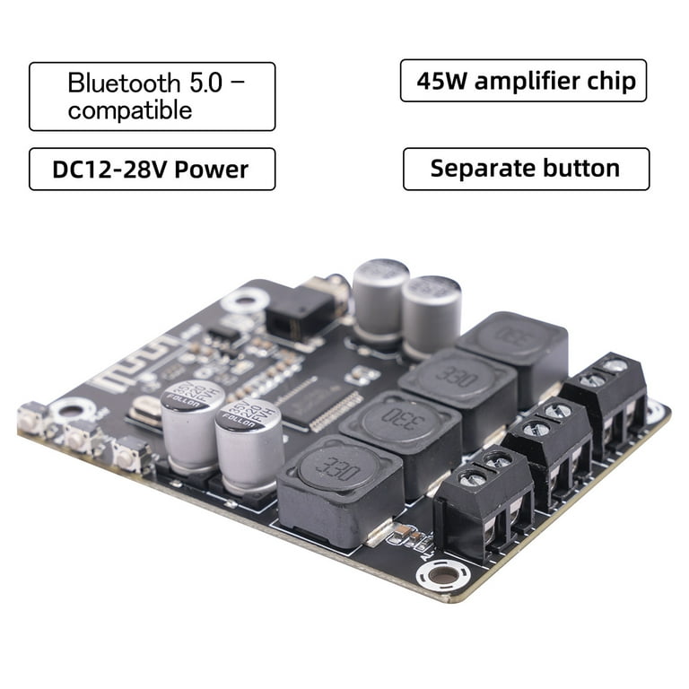 DC 7-24V 2x40W Amplificador Bluetooth compatible 5.0 Placa