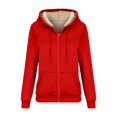 thumbnail image 2 of Women's Hoodie Zip Sherpa Lined Fleece with Pockets Warm Jacket Zip-Up Coat, 2 of 9