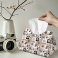 thumbnail image 2 of COEQINE PU Leather Paper Tissue Holder Rectangular Table Dryer Sheet Dispenser Tissue Container 7.95"X4.92"X4.52" for Vanity Countertop Nightstand Office Desk, Love Coffee Vintage, 2 PCS, 2 of 7