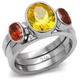thumbnail image 1 of High polished (no plating) Stainless Steel Ring with AAA Grade CZ in Multi Color for Women Multi Color Stone Color Style TK095 Size 9, 1 of 5
