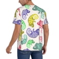 thumbnail image 2 of KLL Cute Chameleons for Men's Baseball Shirts,Short Sleeve Casual Shirts Button Down Shirt for Men Beach Summer Wedding Shirt-3X-Large, 2 of 7