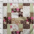 thumbnail image 3 of oneOone Polyester Spandex Brown Fabric Asian Floral Mix Patch Sewing Craft Projects Fabric Prints By Yard 56 Inch Wide, 3 of 4