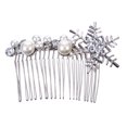 thumbnail image 1 of EeaseMX Tocado de boda con copos de nieve, peineta con pinza para el pelo y perlas artificiales, decoración para el cabello, 1 of 7