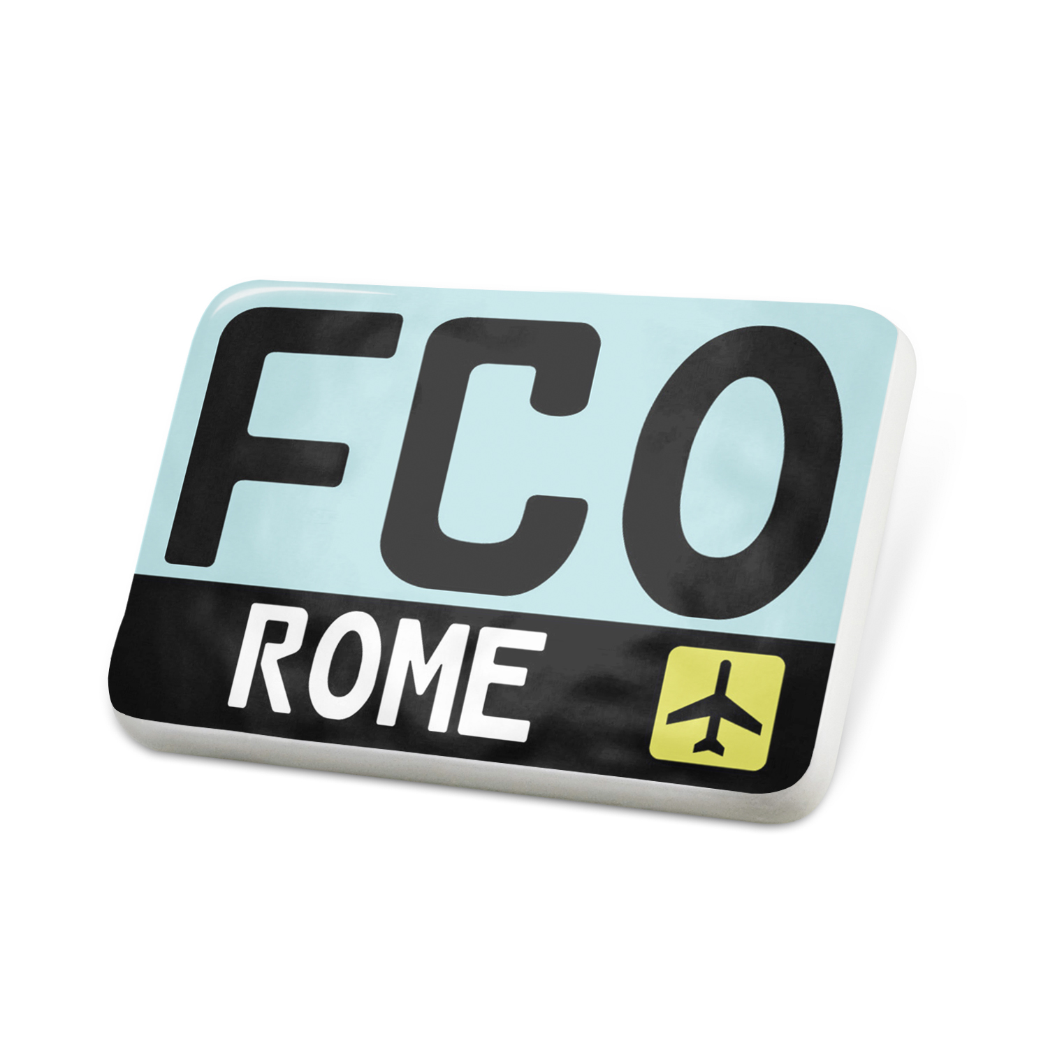 Porcelein Pin Airport code FCO / Rome country Italy Lapel Badge